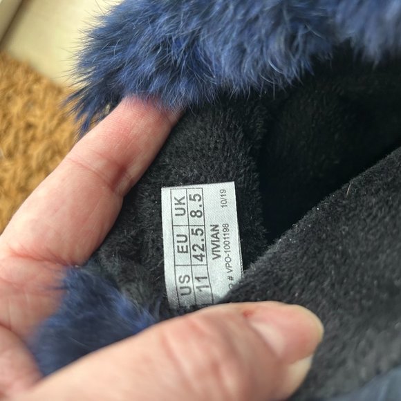 Navy Suede with Rabbit Fur Cougar Boots- 11 US - Picture 4 of 4